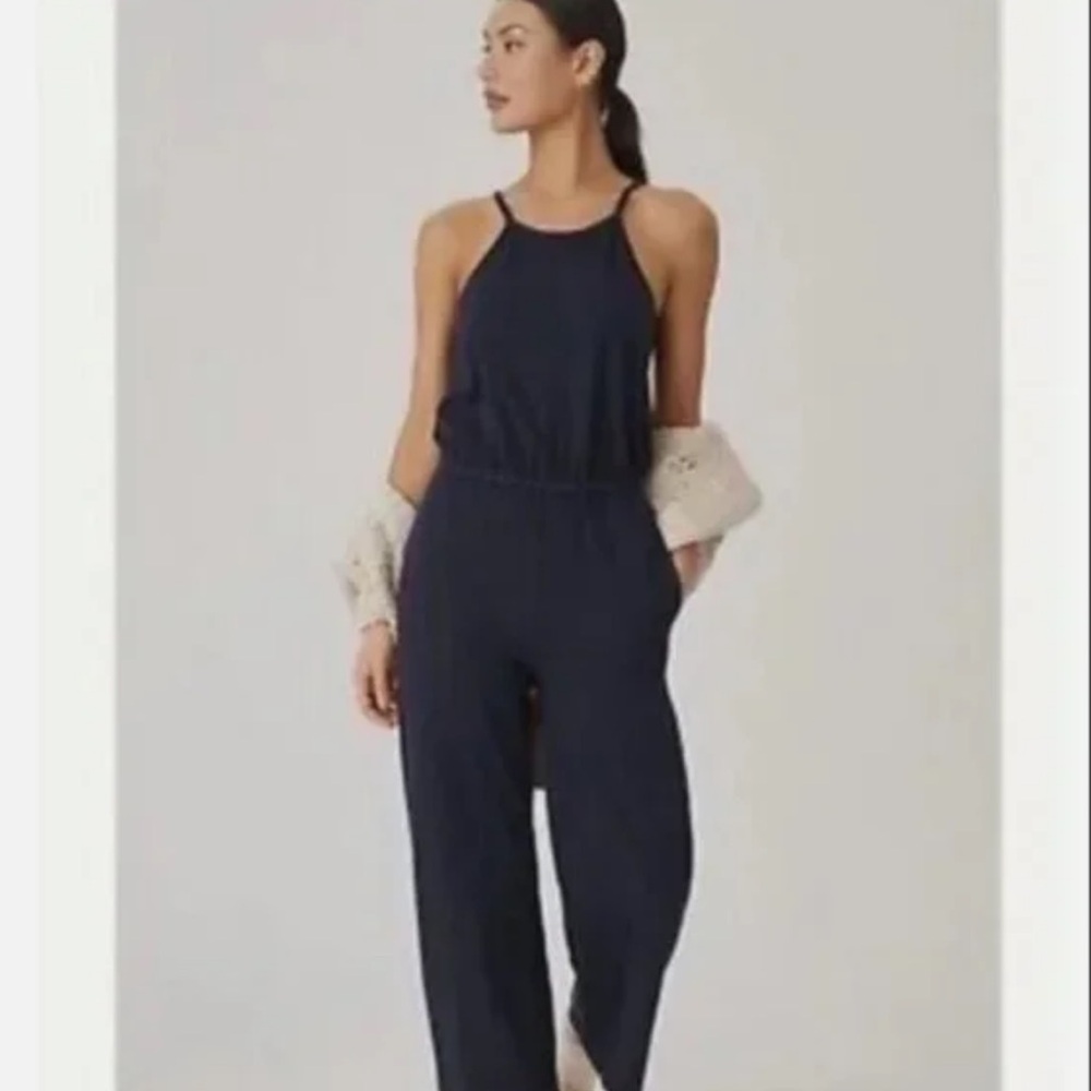 Sundry Ponte Wide Leg Black Jumpsuit with pockets Size 2